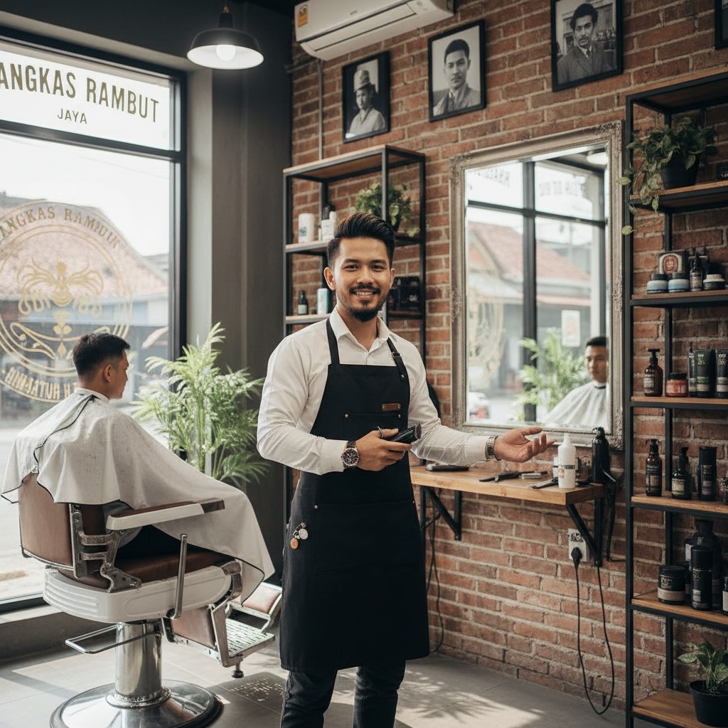 indonesian man like barber man